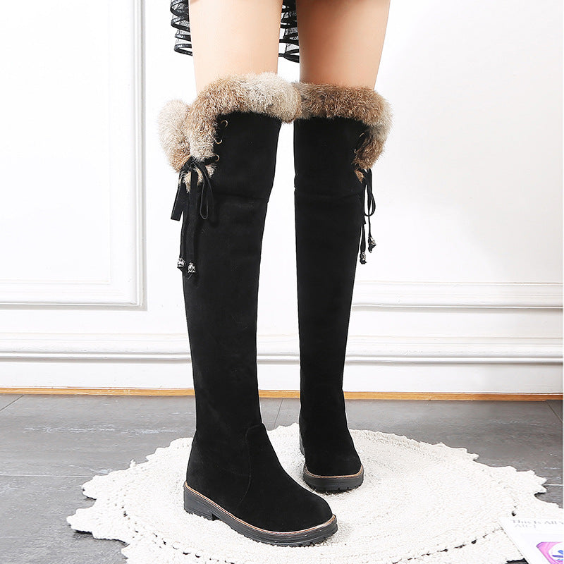 Autumn And Winter Plus Size Suede Over The Knee  Women's Boots