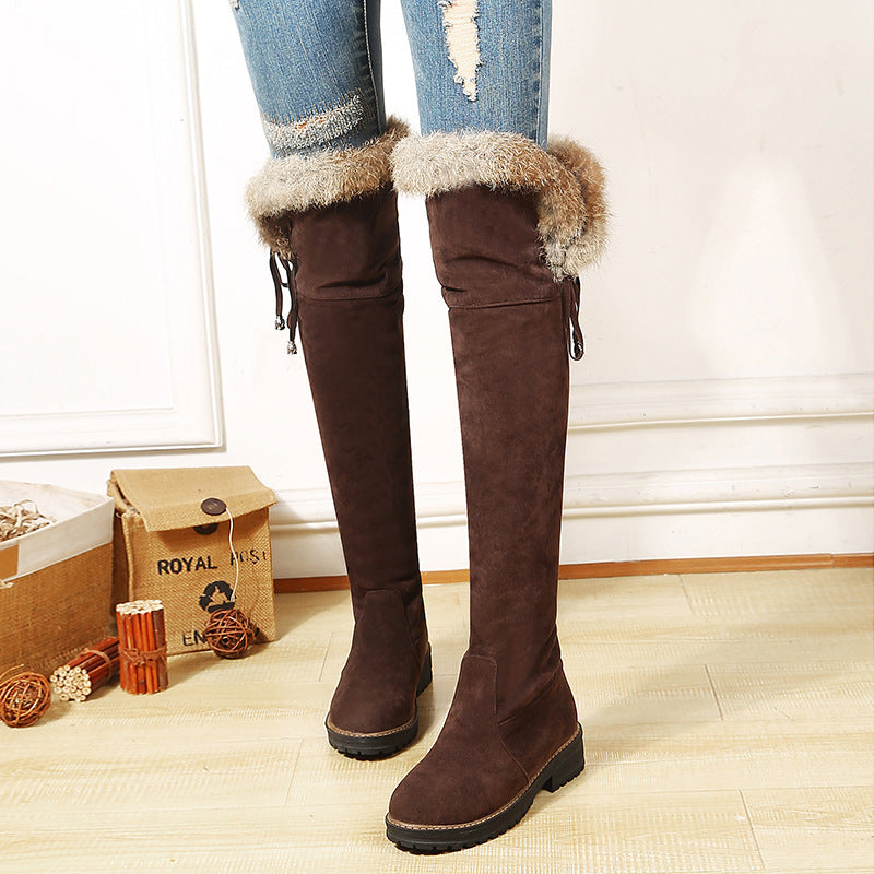 Autumn And Winter Plus Size Suede Over The Knee  Women's Boots