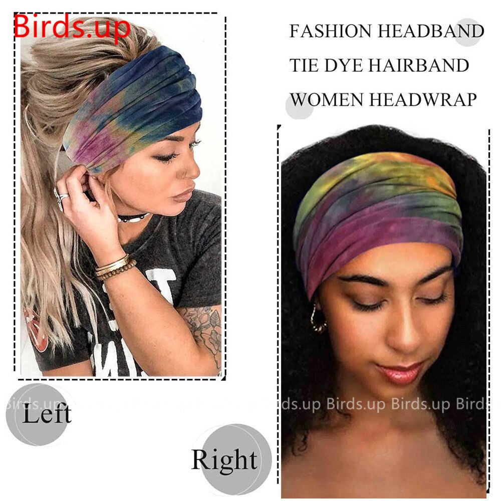Tie Dye Wide Knotted Headbands for Women Vintage Headband for Hair