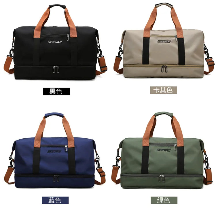 Unisex Large Capacity Travel Tote Bags Women Canvas Travel Handbag Sports Shoulder Bag Waterproof Travel Duffle Bag Foldable