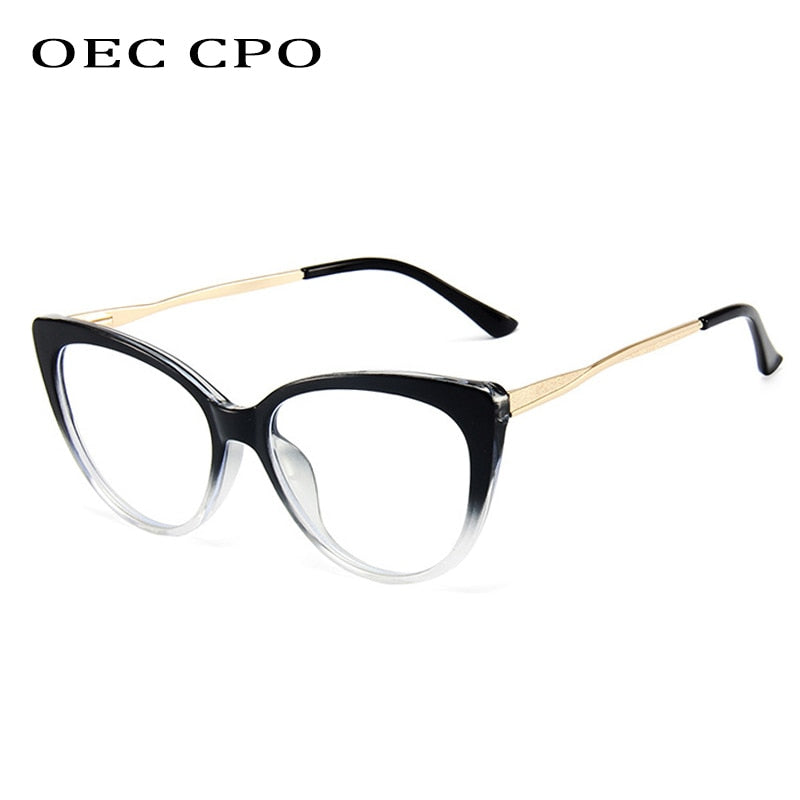 Cat Eye Optical Glass Frames Women Vintage Clear Lens Optical Eyeglass Frame