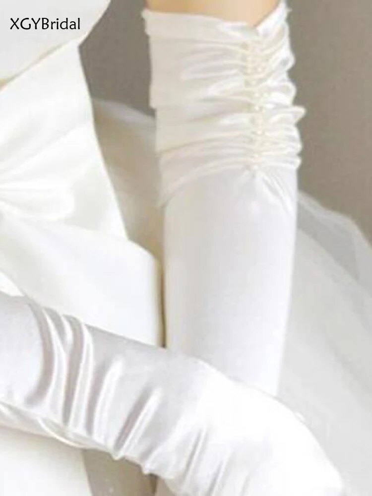 Veu Noiva Bridal Gloves White Lengthened Wedding