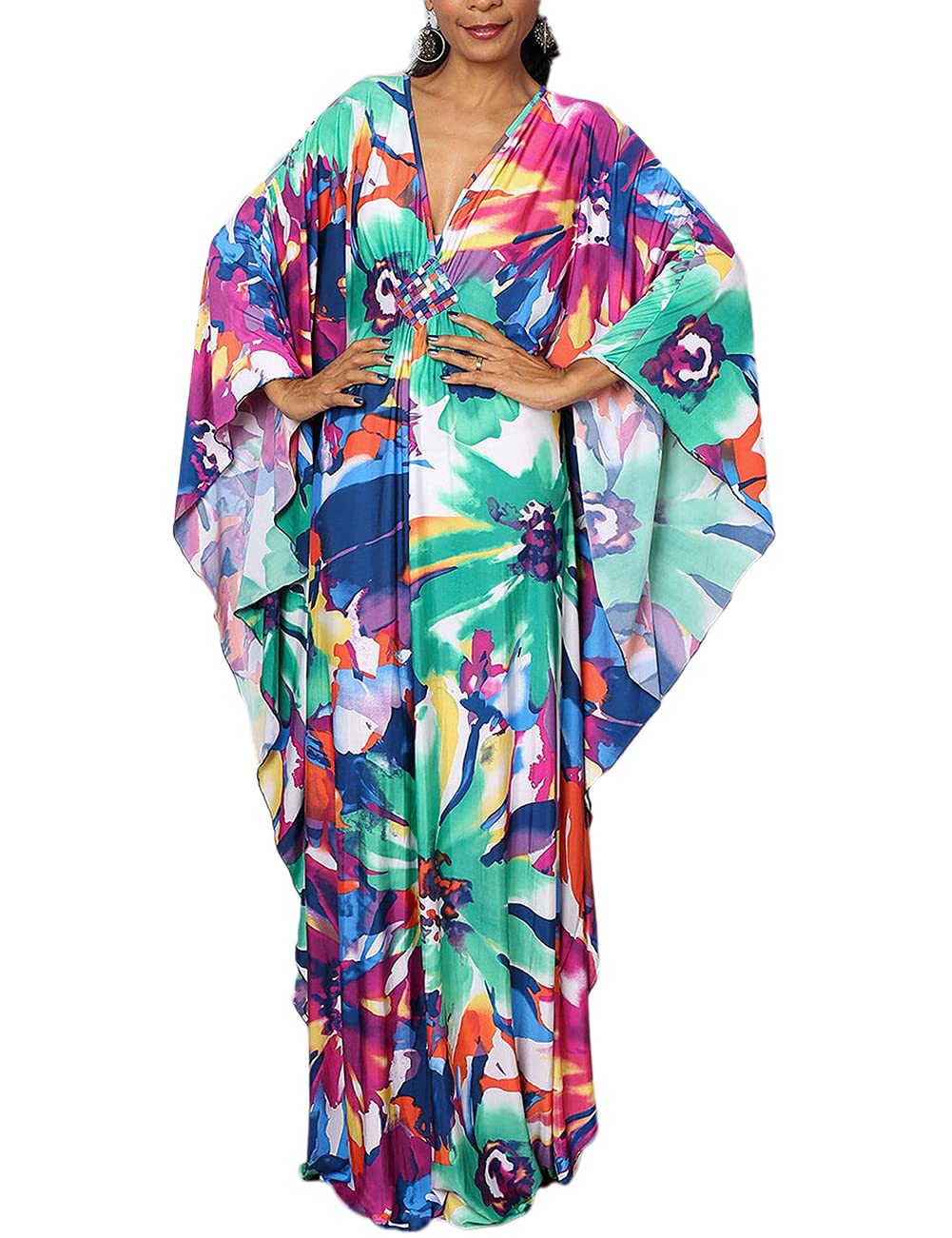 Women's Kaftan Beach Dress Plus Size Swimsuit Cover Up Maxi Dress