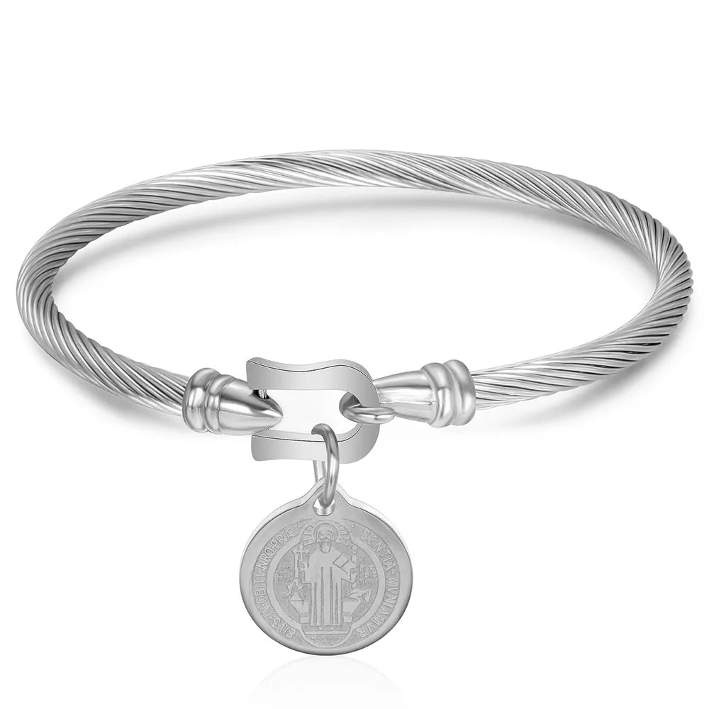Titanium Steel Horseshoe Clasp Charm Bracelet Jewelry for Women
