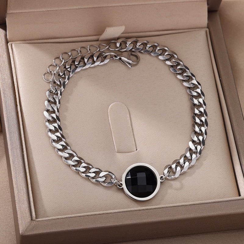 Stainless Steel Bracelet Heart Bracelet Titanium Steel Bangle Ball Chain Bracelet Anklet Adjustable Bracelets
