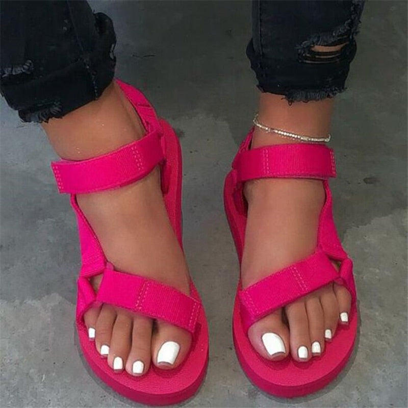 Women Summer Soft Slip Sandals Buckle Strap Foam Sole Durable Sandals