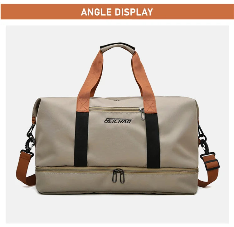 Unisex Large Capacity Travel Tote Bags Women Canvas Travel Handbag Sports Shoulder Bag Waterproof Travel Duffle Bag Foldable