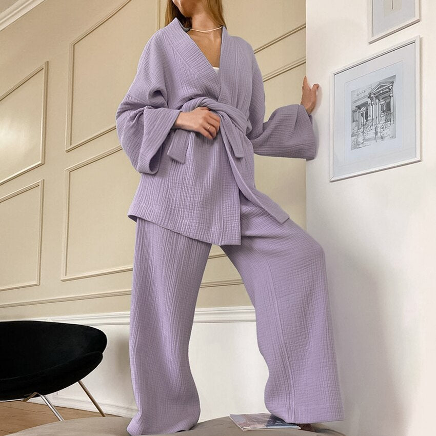Women's 2 Piece Loungewear with Set Drop Sleeves