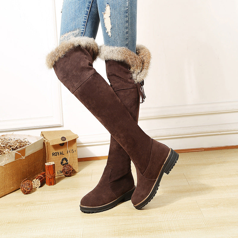 Autumn And Winter Plus Size Suede Over The Knee  Women's Boots