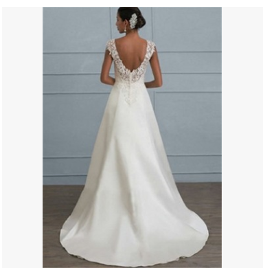 Plus Size V-Back Wedding Dress
