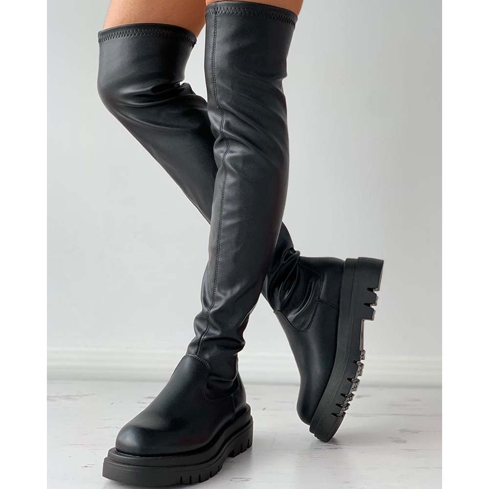 DORA TASIA Platform Thigh High Boots