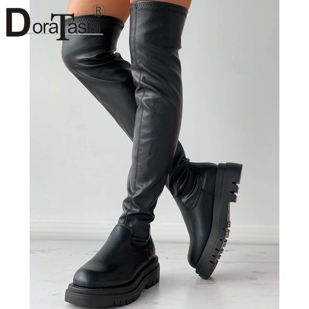 DORA TASIA Platform Thigh High Boots