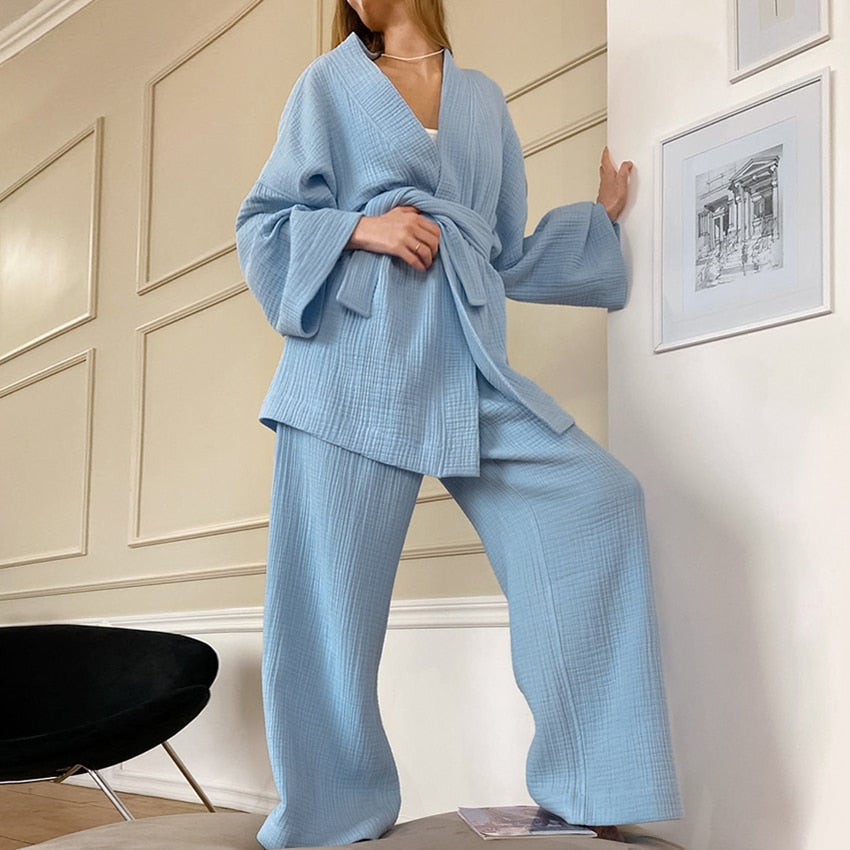 Women's 2 Piece Loungewear with Set Drop Sleeves