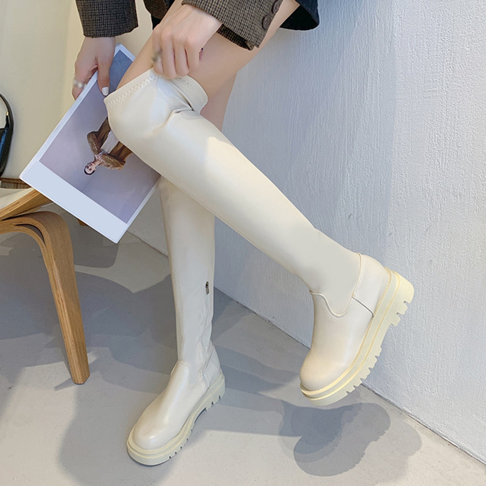 DORA TASIA Platform Thigh High Boots