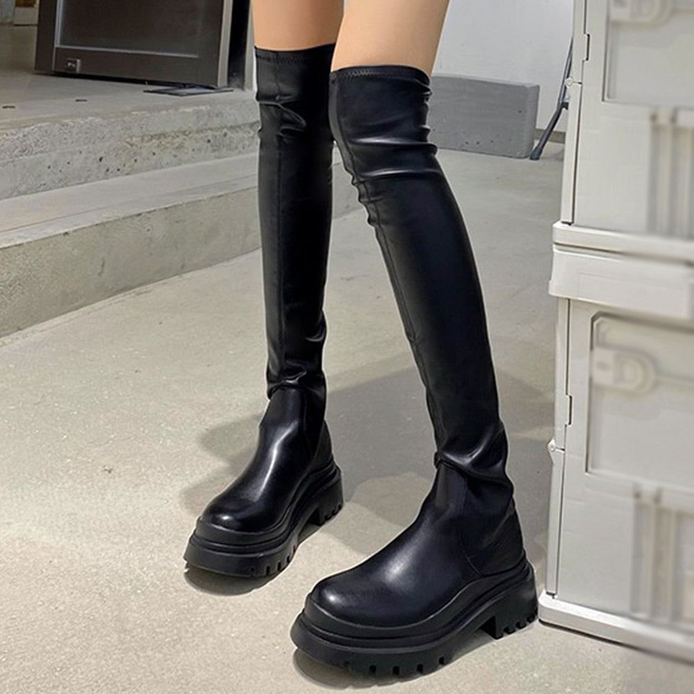 DORA TASIA Platform Thigh High Boots