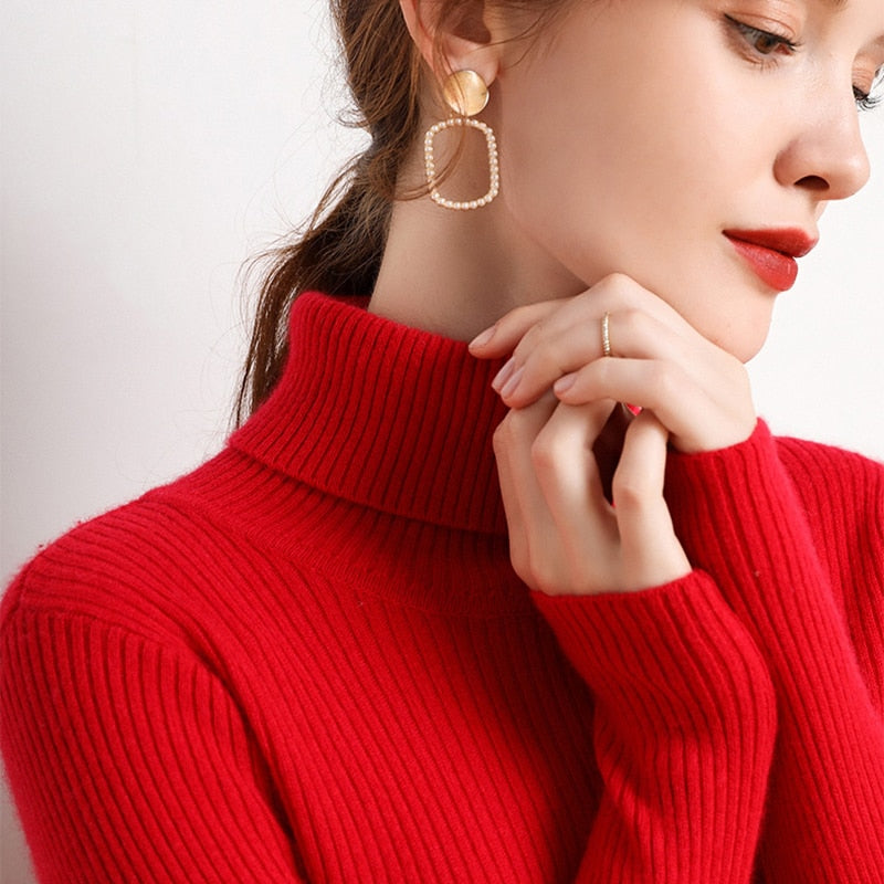 Soft Cashmere Turtleneck Sweater