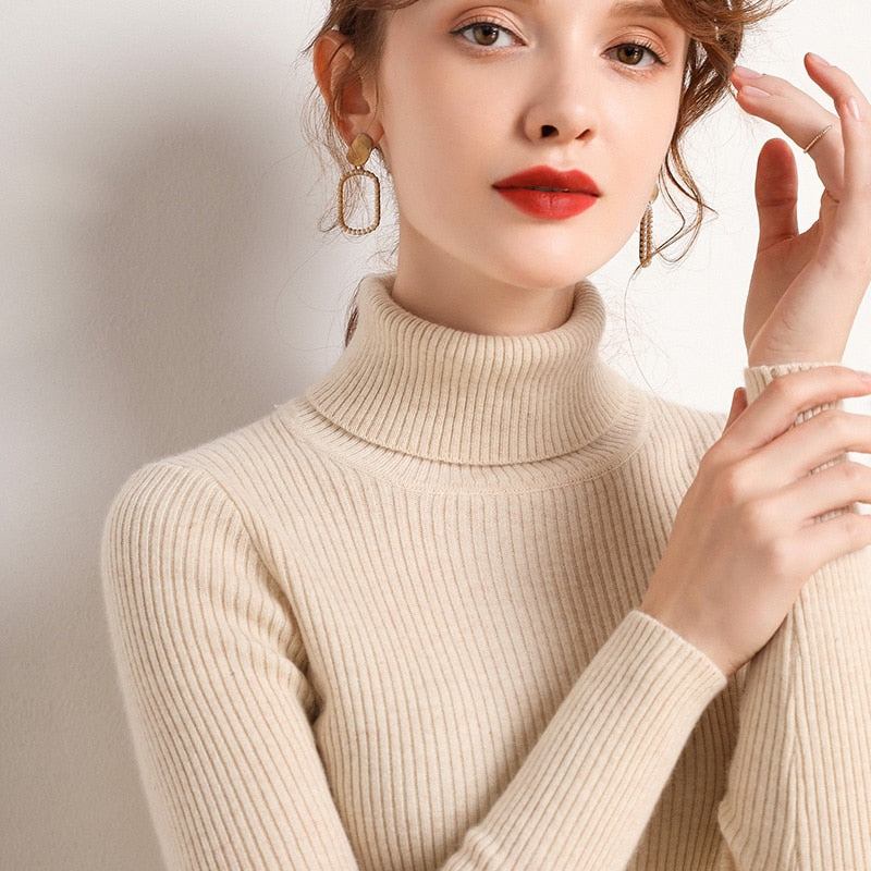 Soft Cashmere Turtleneck Sweater