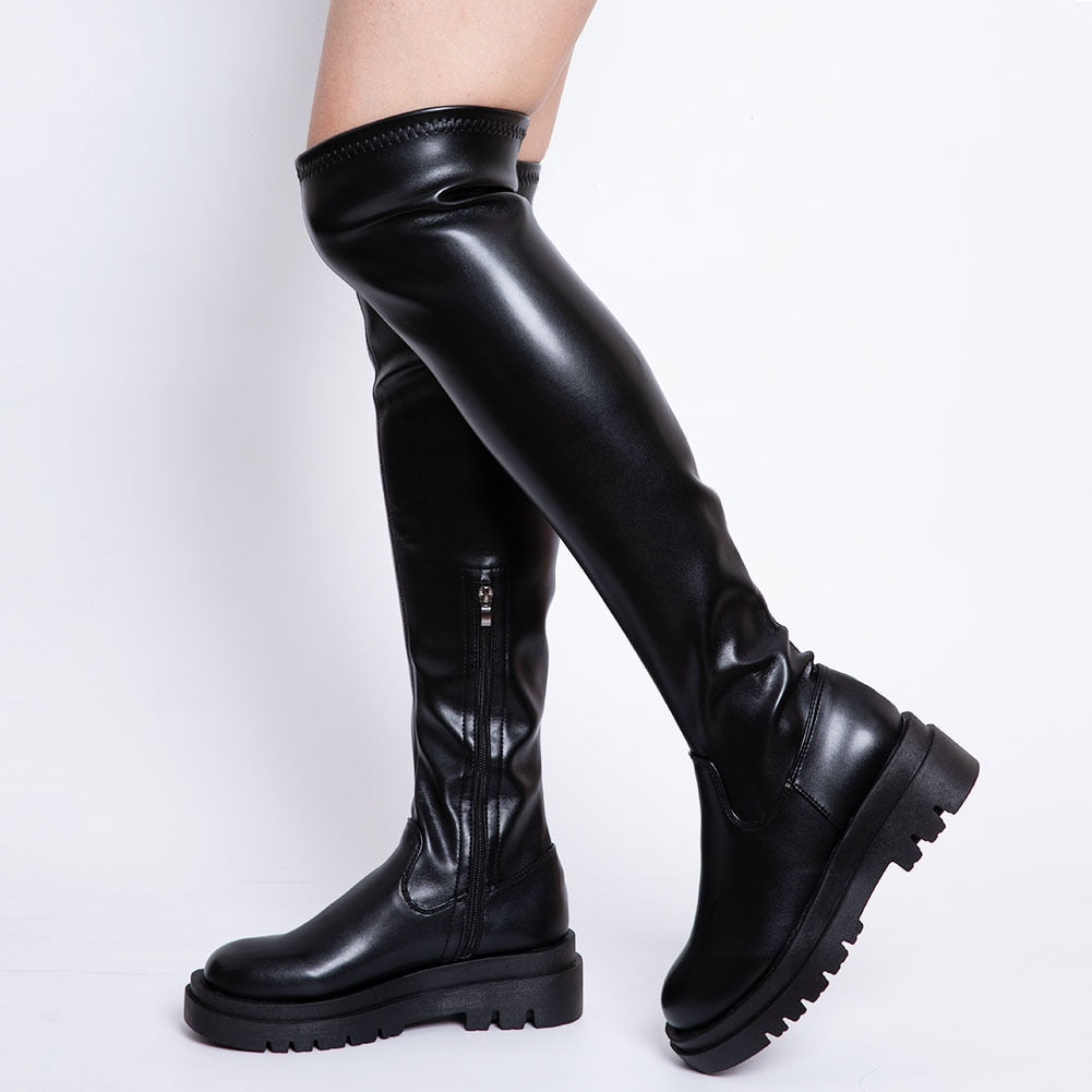 DORA TASIA Platform Thigh High Boots